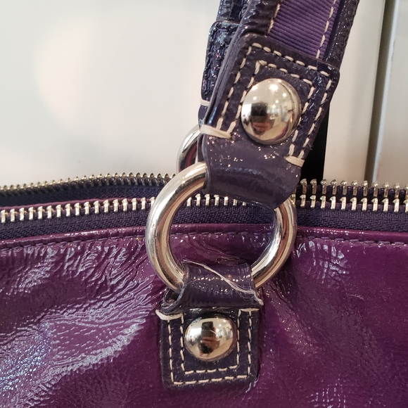Coach Poppy Purple Plaid Tartan Glam Tote - Picture 7 of 16